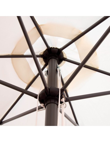 Parasol de jardin hexagonal Ø300 cm avec système à double poulie