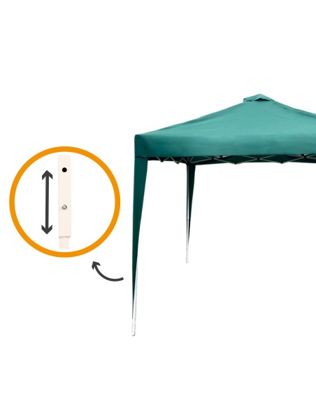 Cenador plegable y ajustable en altura Max - Air 300x300/240 - 250 cm verde