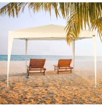 Tonnelle pliable 300x300x240 cm couleur crème 2
