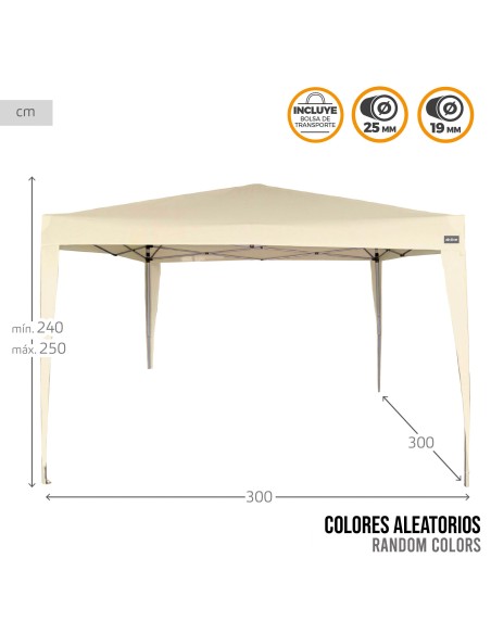Tonnelle pliable 300x300x240 cm couleur crème