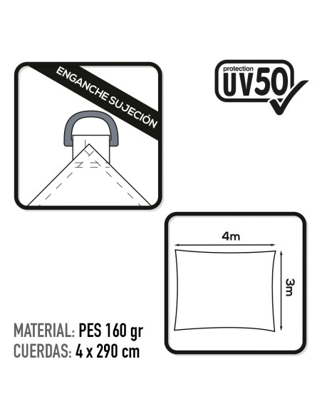 Store rectangulaire 400x300 cm blanc
