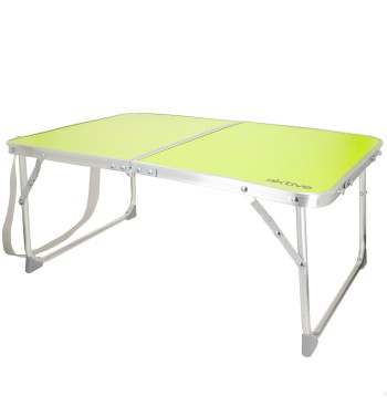 Table basse pliante aluminium vert 60x40x25 cm