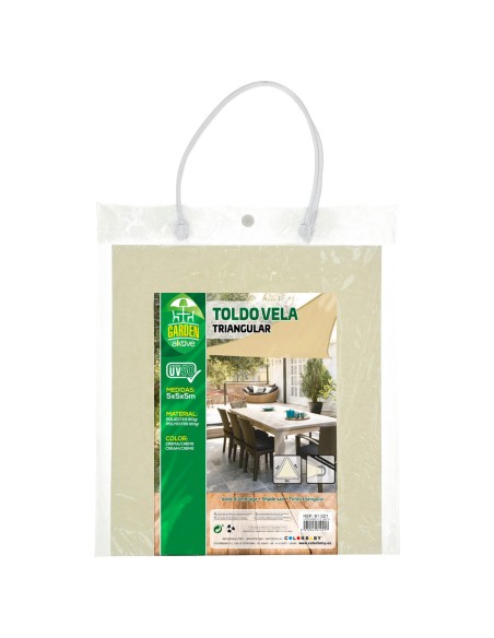 Store triangulaire 500x500x500 cm crème