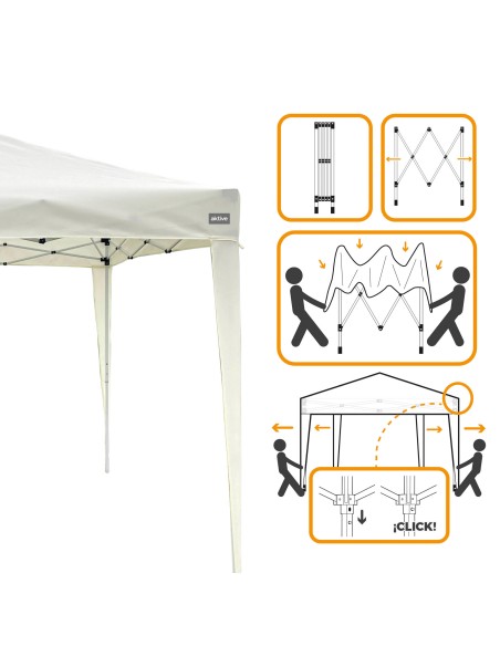 Tonnelle pliante et réglable en hauteur Max-Air 300x300x240/250 cm blanche