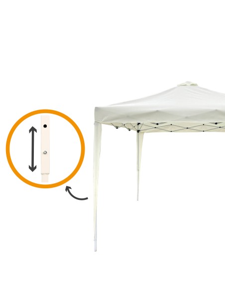 Tonnelle pliante et réglable en hauteur Max-Air 300x300x240/250 cm blanche