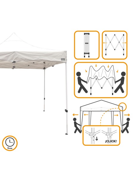 Tonnelle pliable et réglable en hauteur Max-Air 300x300x220/320 cm blanc