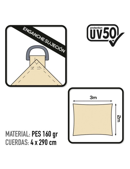 Store rectangulaire 300x200 cm crème