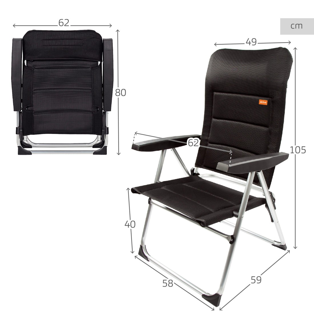 Chaise Jardin Pliable URBN GARDEN Plastique Dossier Réglable - Camping Plage Pique-nique