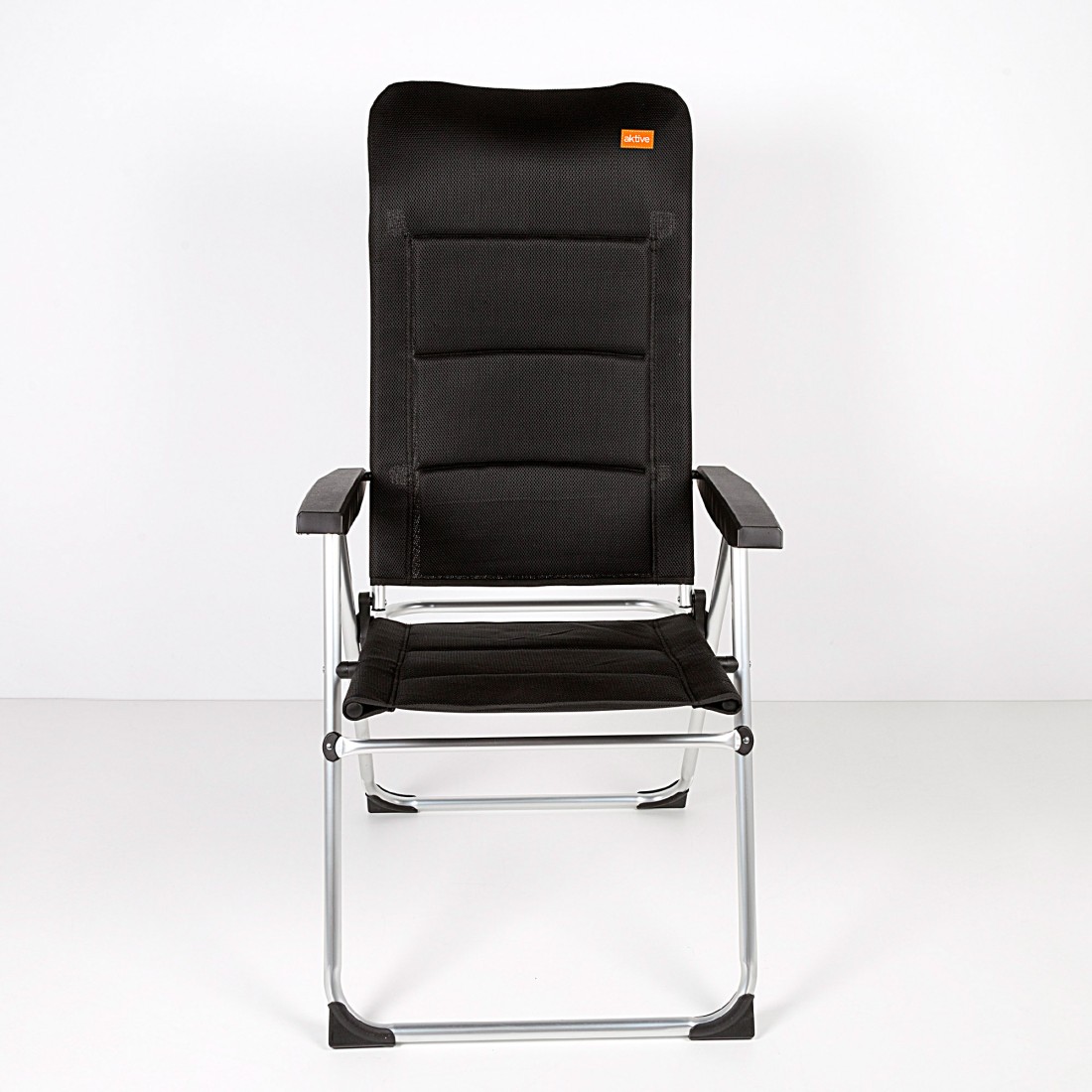 Chaise Camping Pliable Chicreat Dossier Haut Réglable - Aluminium Léger, Confort Optimal Jardin Terrasse Balcon, Argenté Noir Résistant UV Et Eau