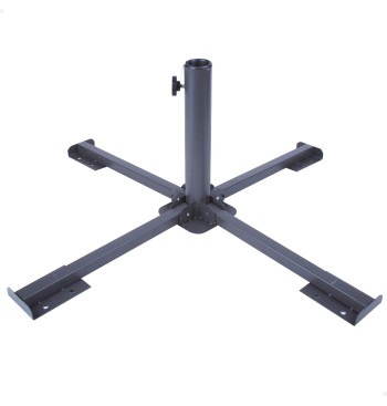 Pied de parasol pliable en métal