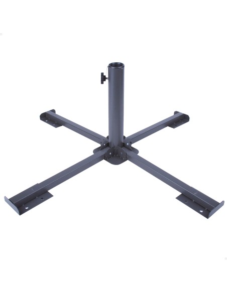 Pied de parasol pliable en métal