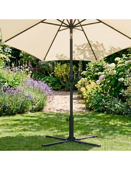 Pied de parasol pliable en métal