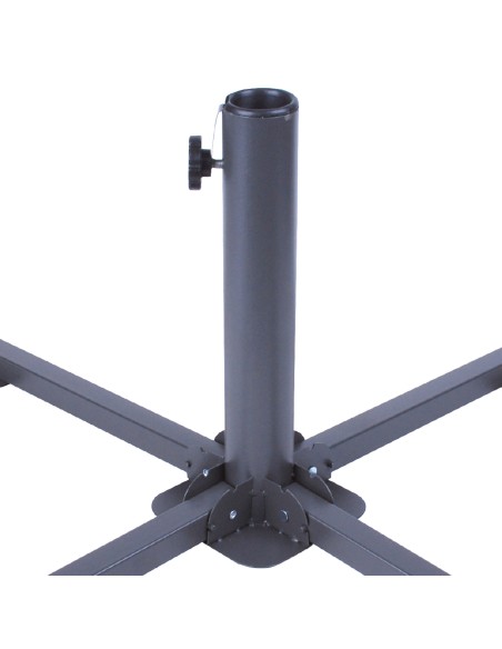 Pied de parasol pliable en métal