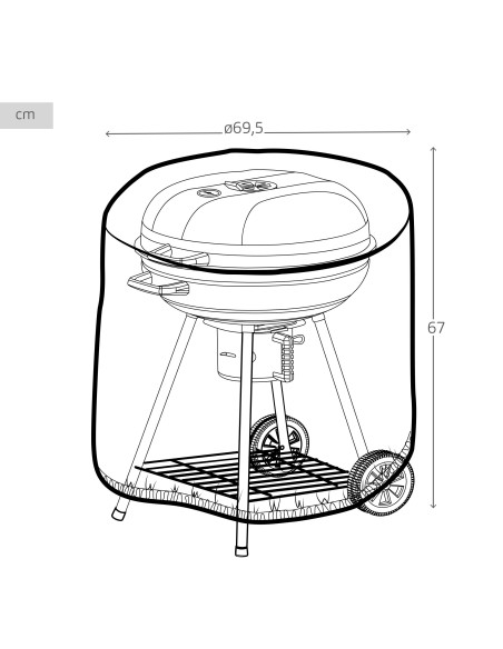 Housse de barbecue étanche Ø69,5x67 cm