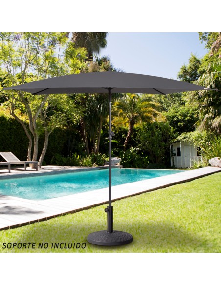 Parasol de jardin rectangulaire inclinable 200x125 cm UV30 anthracite