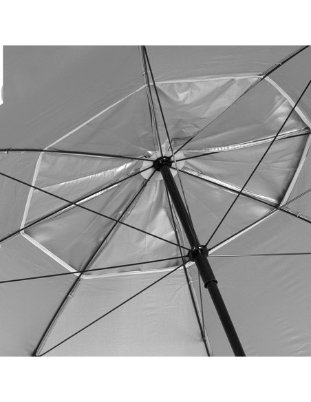 Parasol de plage coupe-vent à 8 baleines, 240 cm, bleu, avec brise-vent