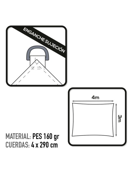 Store rectangulaire 400x300 cm blanc
