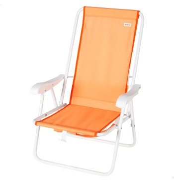 Chaise de plage pliante orange avec sac à dos 44x40x81cm