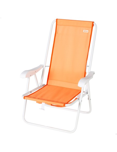 Chaise de plage pliante orange avec sac à dos 44x40x81cm