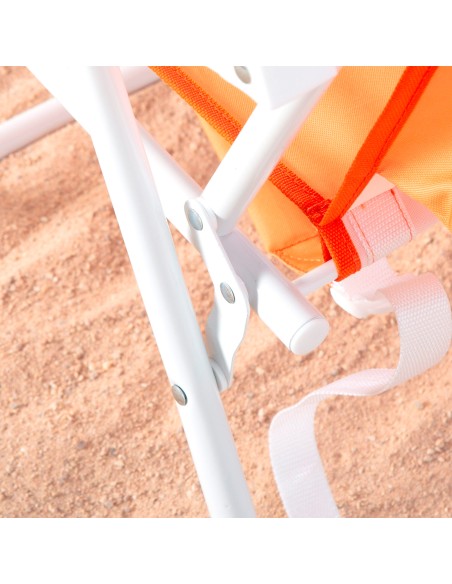 Chaise de plage pliante orange avec sac à dos 44x40x81cm