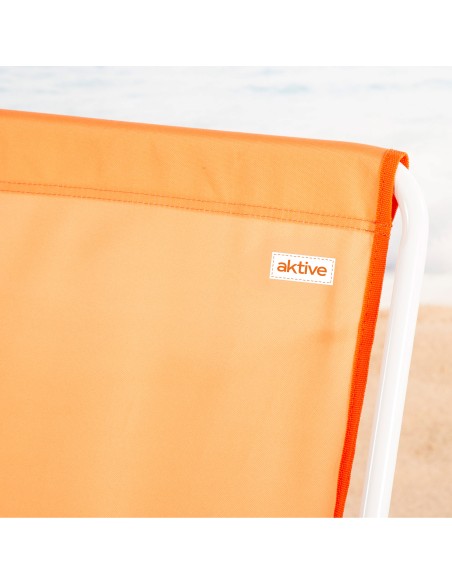 Chaise de plage pliante orange avec sac à dos 44x40x81cm