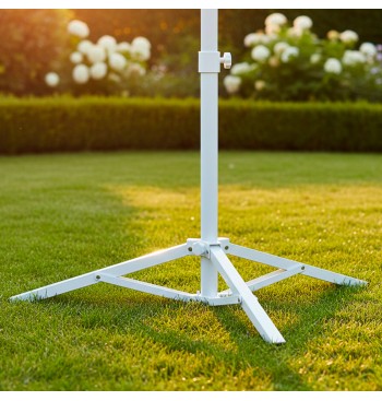 Base de parasol avec 3 pieds 100x83 cm métal blanc 2