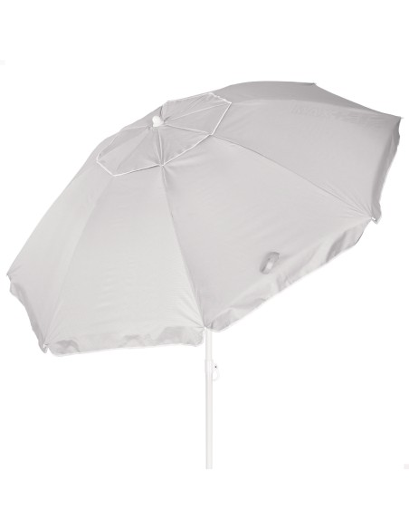Parapluie de plage 8 cannes 220 cm parapluie de plage inclinable gris UV50