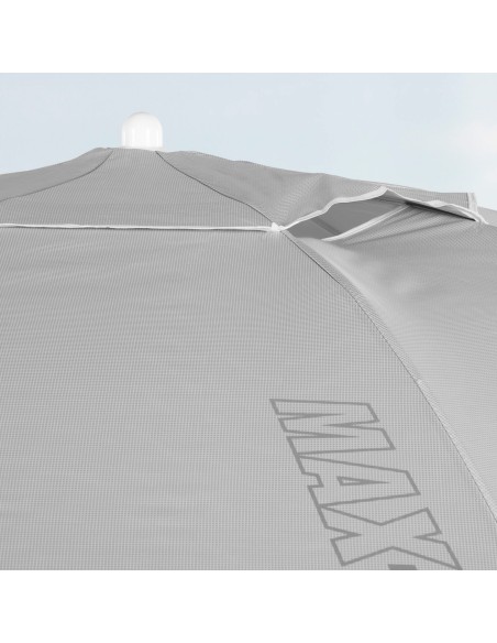 Parapluie de plage 8 cannes 220 cm parapluie de plage inclinable gris UV50