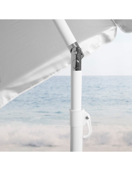 Parapluie de plage 8 cannes 220 cm parapluie de plage inclinable gris UV50