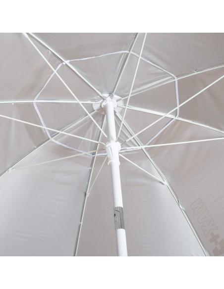 Parapluie de plage 8 cannes 220 cm parapluie de plage inclinable gris UV50