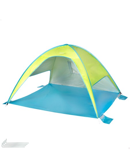 Tente de plage pliante verte et bleue résistante au vent 175x150x105 cm