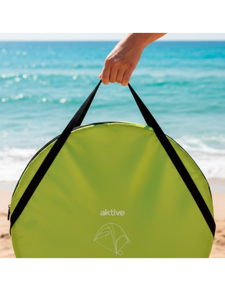 Tente de plage pliante verte et bleue résistante au vent 175x150x105 cm