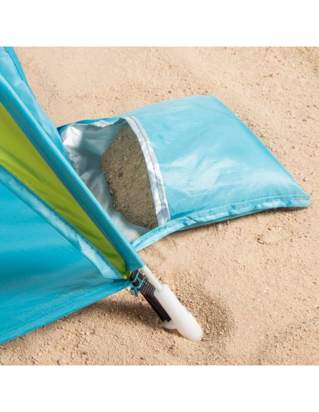 Tente de plage pliante verte et bleue résistante au vent 175x150x105 cm