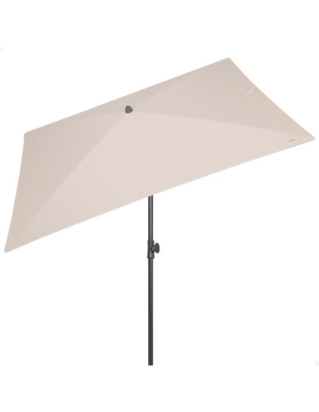 Parasol de jardin rectangulaire inclinable 200x125 cm UV30 crème