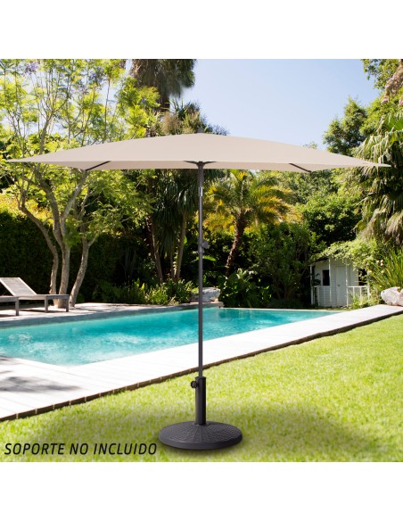 Parasol de jardin rectangulaire inclinable 200x125 cm UV30 crème