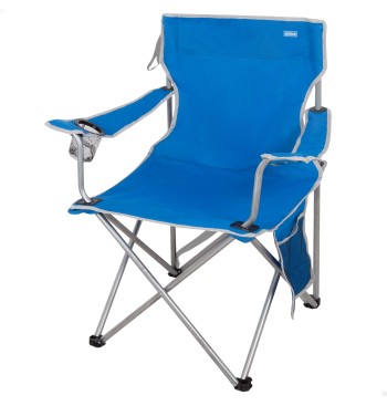 Chaise de camping pliante anti-basculement bleue
