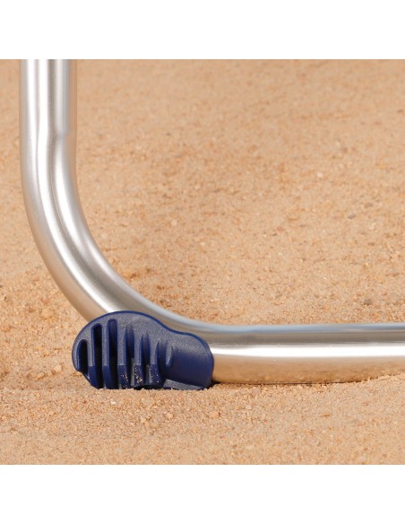 Chaise de plage haute multipositions 47x62x90 cm à rayures