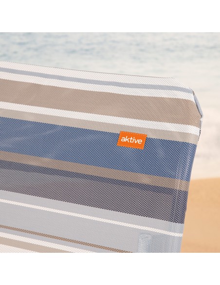 Chaise de plage haute multipositions 47x62x90 cm à rayures