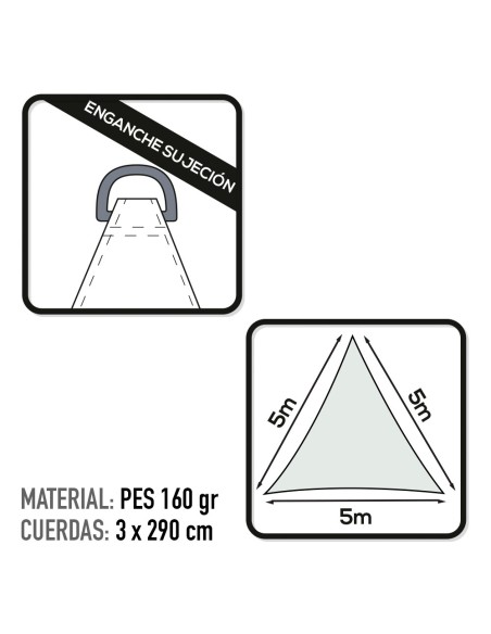 Store triangulaire 500x500x500 cm couleur blanc