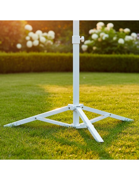 Base de parasol avec 3 pieds 100x83 cm métal blanc