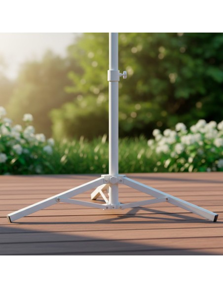 Base de parasol avec 3 pieds 100x83 cm métal blanc