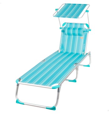 Transat de plage multipositions 186 x 49 x 30 cm...