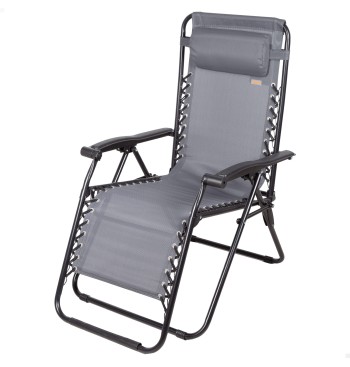 Chaise de jardin pliante à gravité zéro 52x68x104 cm gris...