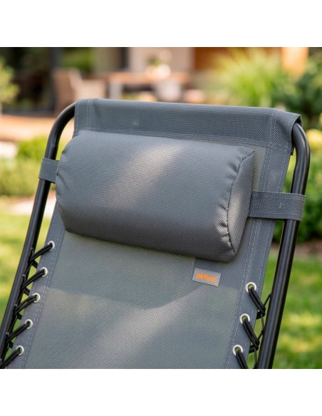 Chaise de jardin pliante à gravité zéro 52x68x104 cm gris 2 positions