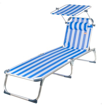 Transat de plage multipositions 186 x 49 x 30 cm, style...