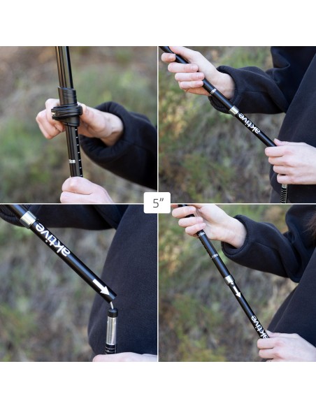 Bâton de randonnée pliable et extensible ultraléger 107-125 cm
