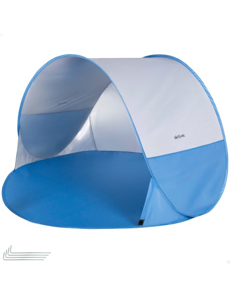Tente coupe-vent de plage bleu 148x148x90 cm