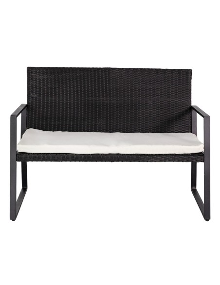 Ensemble table, 2 chaises et 1 canapé de jardin en rotin