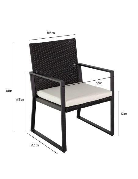 Ensemble table, 2 chaises et 1 canapé de jardin en rotin