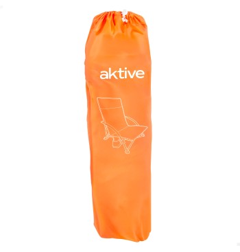 Chaise de plage pliante avec poche latérale orange... 2